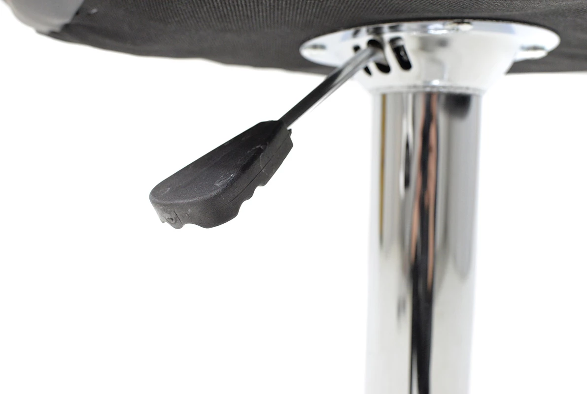 Karrige për bar Coozy, metal krom, lëkurë PU e zezë, set prej 2 copash