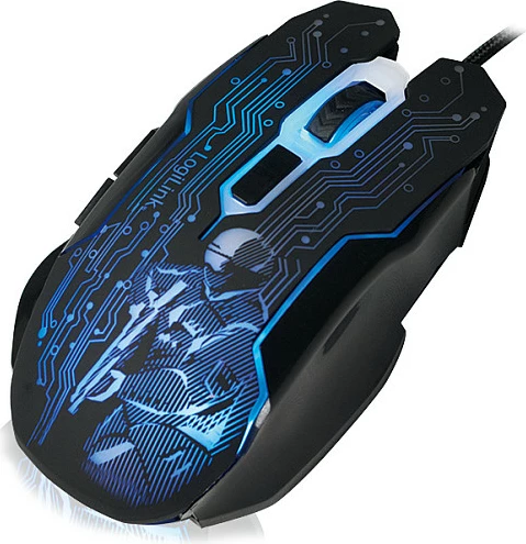 Maus gaming LogiLink, USB, 6 butona, 2400 DPI, zi me blu