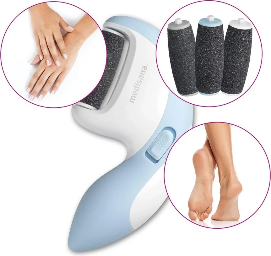 Lëmues thembrash Medisana CR 870, me bateri, Bardhë/Blu