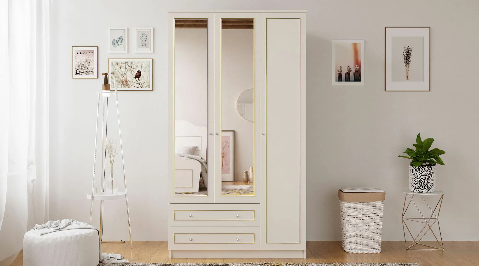 Dollap Skye Decor, RB-077-01, ngjyrë e bardhë mat