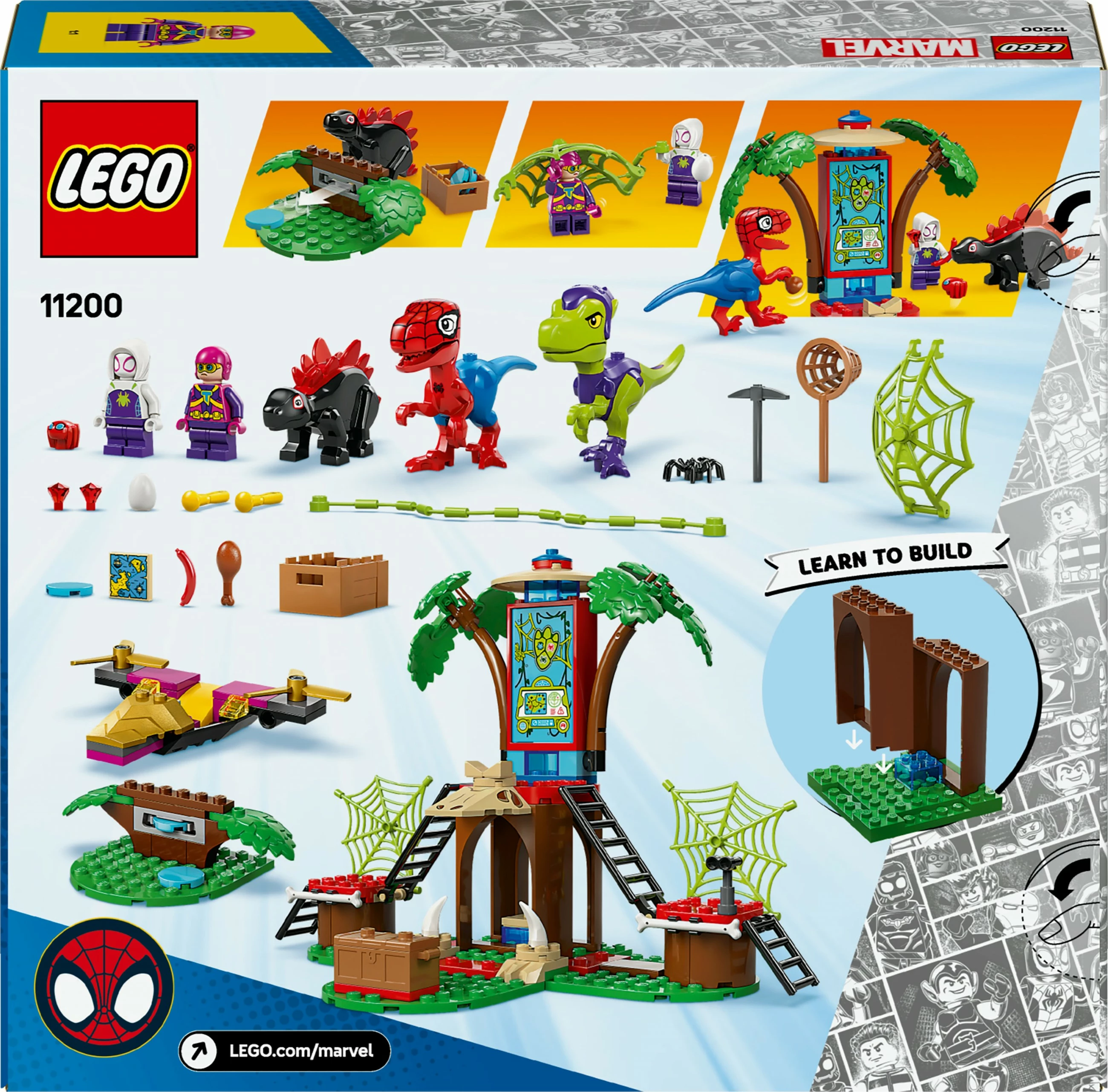 Set ndërtimi LEGO Marvel 11200 Spidey-Rex vs Gobby-Raptor, 143 pjesë, multikolor