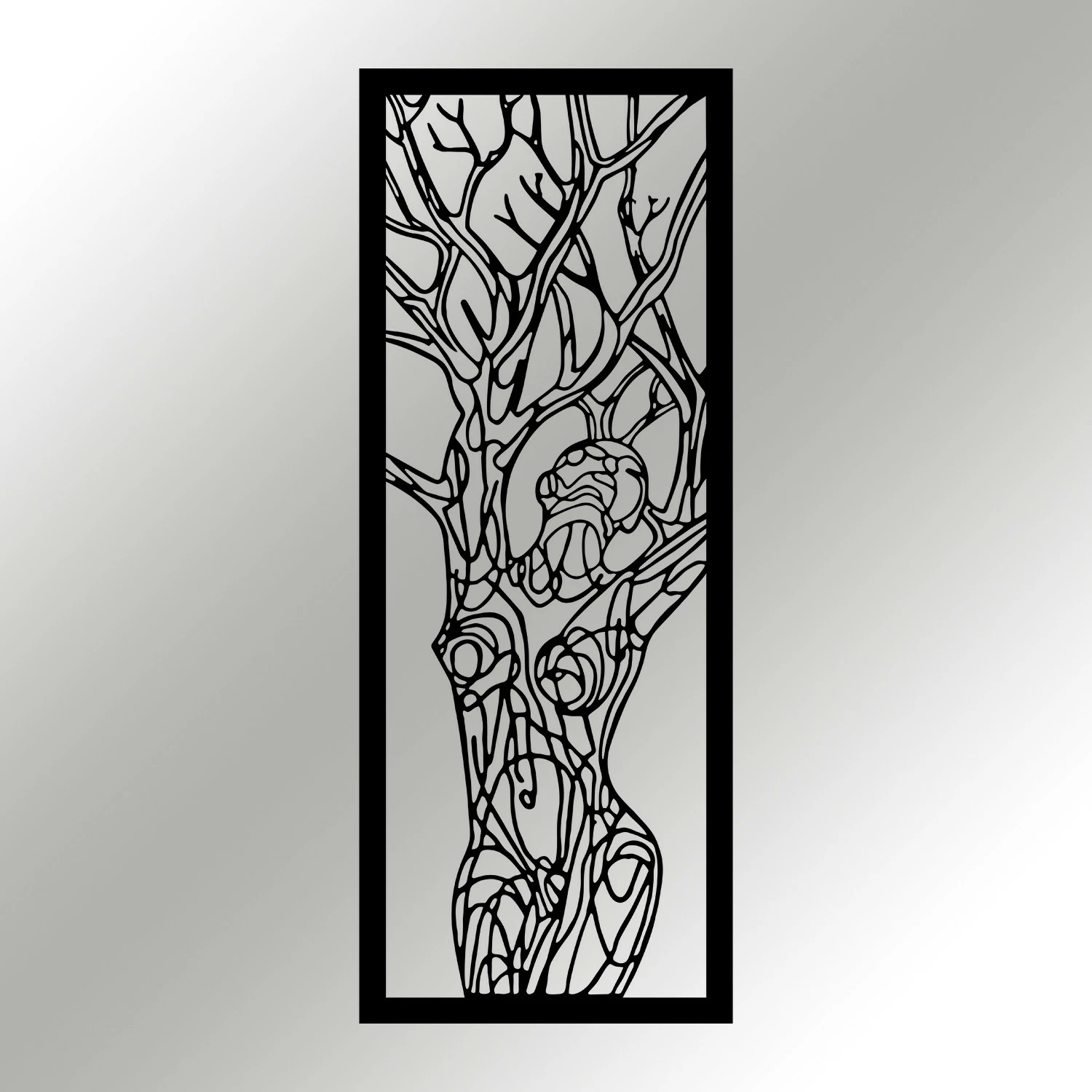 Aksesor dekorativ metalik për mur, Wallity, Vuslat, ngjyrë e zezë, 20x51cm