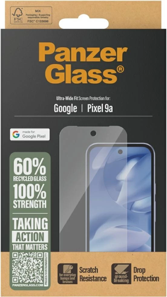 Mbrojtës xhami PanzerGlass Ultra-Wide Fit për Google Pixel 9a 5G