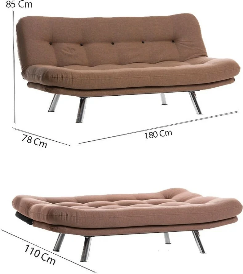 Krevat-sofa 3 vende, Atelier del Sofa, Misa Small, ngjyrë kafe e çelët