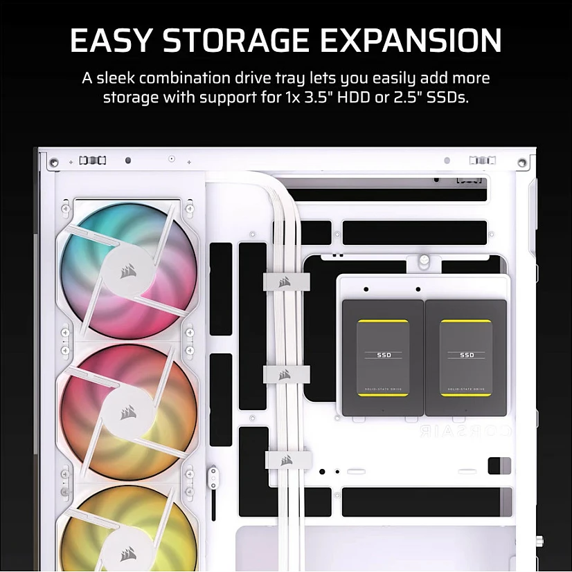 Kasë Corsair 2800X RS-R ARGB, Micro-ATX, e bardhë