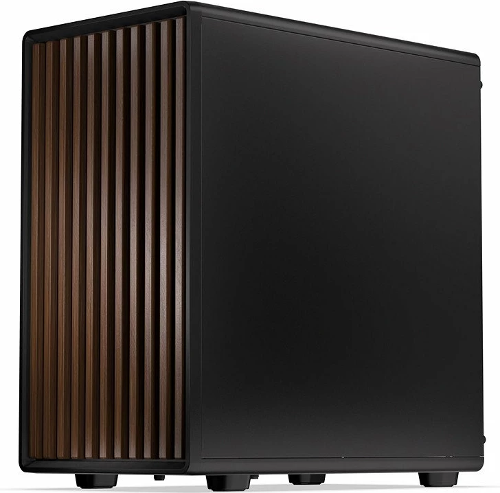 Kasë Krux Helio KRXD011 Mini Tower microATX/Mini-ITX, USB-A 3.0 + USB-C, panel anësor xham i temperuar, e zezë me dru