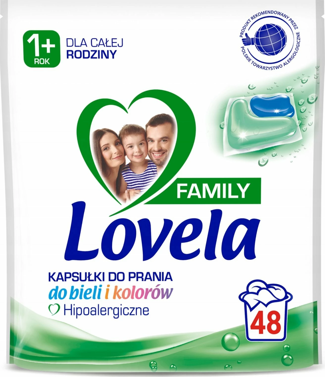 Kapsula për larje rrobash Lovela Family 48 copë