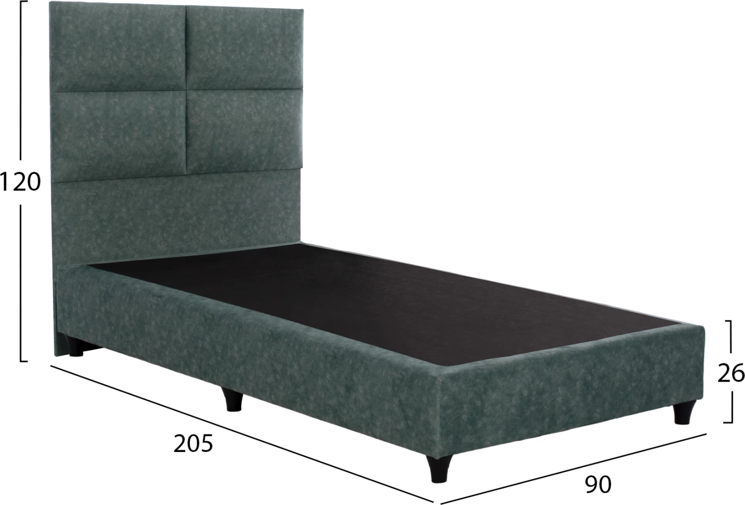 Krevat MILO FH652.27, material lëkure NUBUCK, 90x200 cm