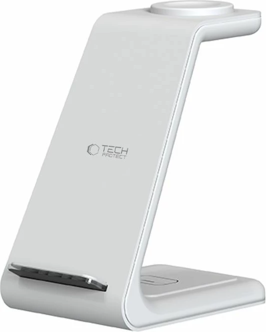 Stacion karikimi pa tela Tech-Protect QI15W-A36 3-në-1, për Apple, Bardhë