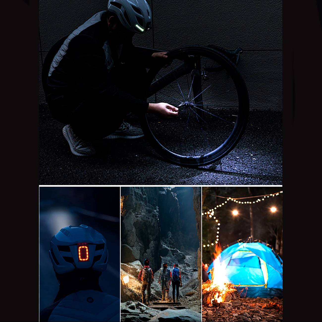 Helmetë biçiklete Rockbros ZK-077, 57-61 cm, me ndriçim të integruar USB-C, e bardhë