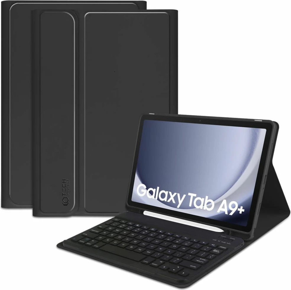 Mbështjellës me tastierë Tech-Protect SC Pen për Samsung Galaxy Tab A9+ 11" X210/X215/X216, e zezë