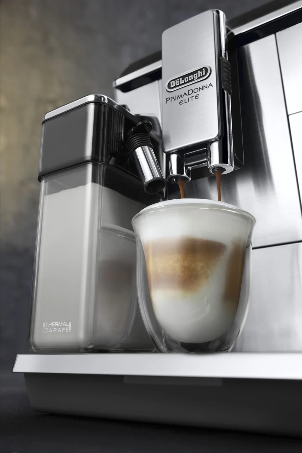 Aparat kafeje automatik DeLonghi PrimaDonna Elite ECAM 650.75.MS 1450W, argjend/zezë
