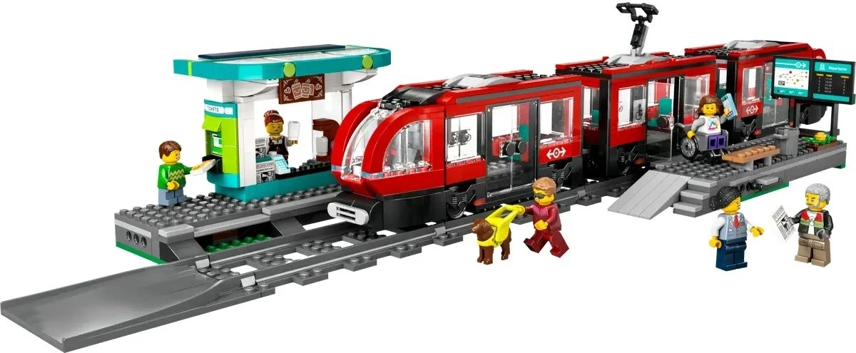 Set LEGO CITY 60423 Downtown Streetcar and Station
