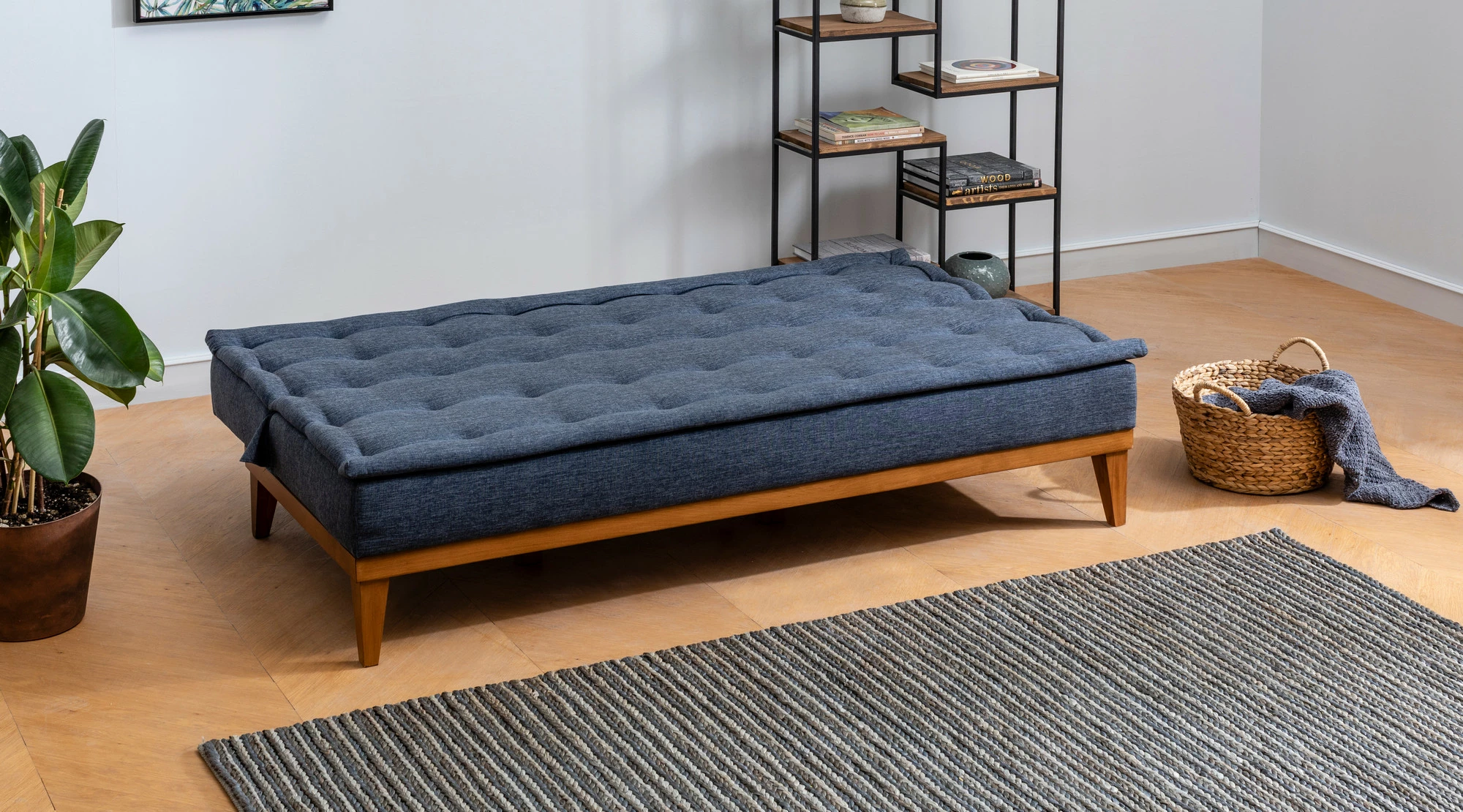 Set divan-krevat Atelier del Sofa, ngjyrë kaltër e errët, Fuoco-TKM06-1048