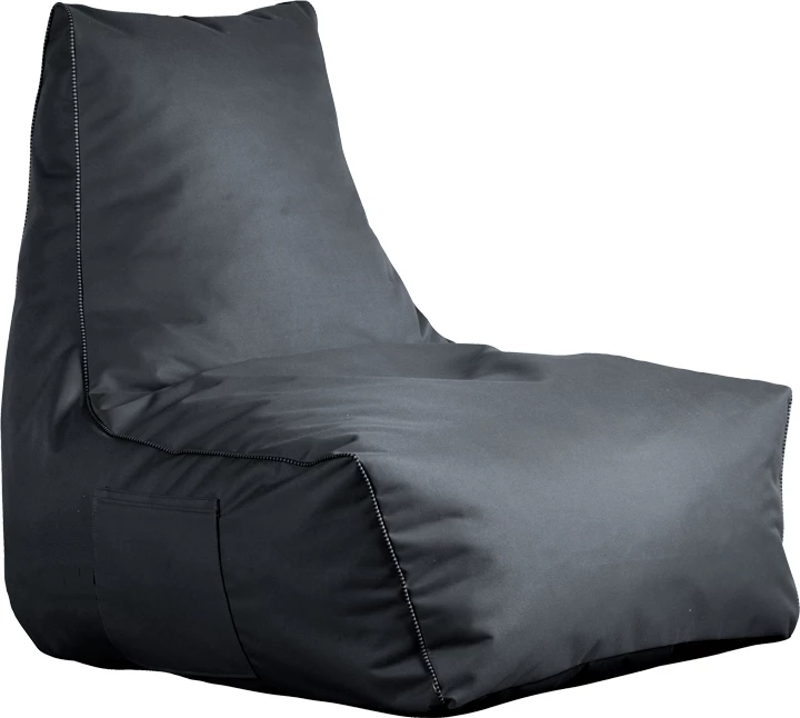 Puf shezlong Leverian, material i papërshkueshëm nga uji, ngjyrë gri e errët, 76x82x65cm