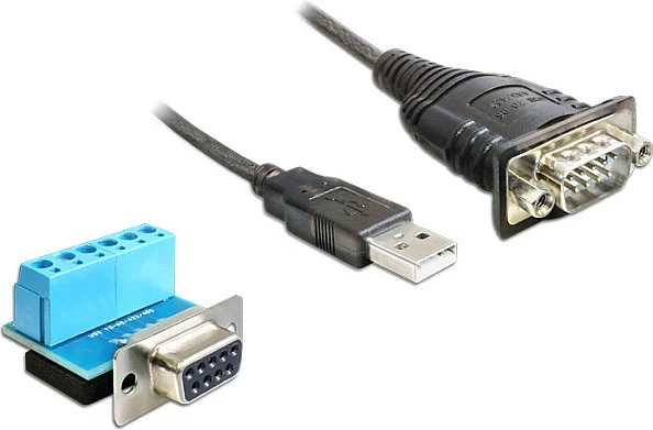 Adapter kabllo USB-A në Serial DB9 DeLOCK 62406, 0.82 m, i zi
