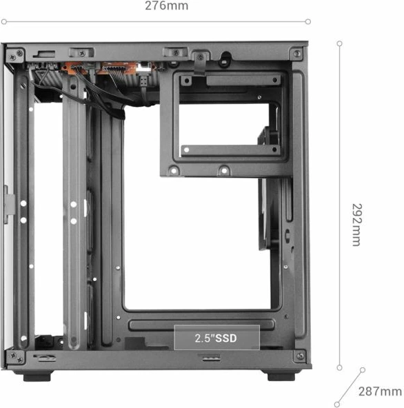 Kasë PC TACENS Mars MC-CUBE, e zezë