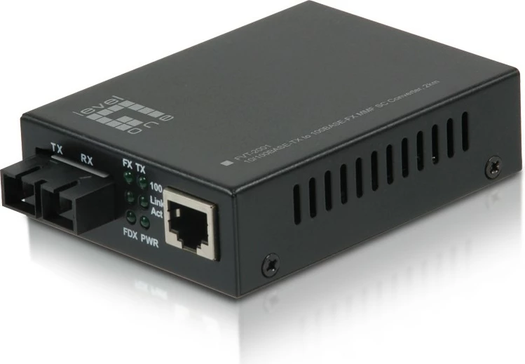 Konvertues media LevelOne RJ45 në SC, Ethernet i Shpejtë, Multi-Mode, 2km