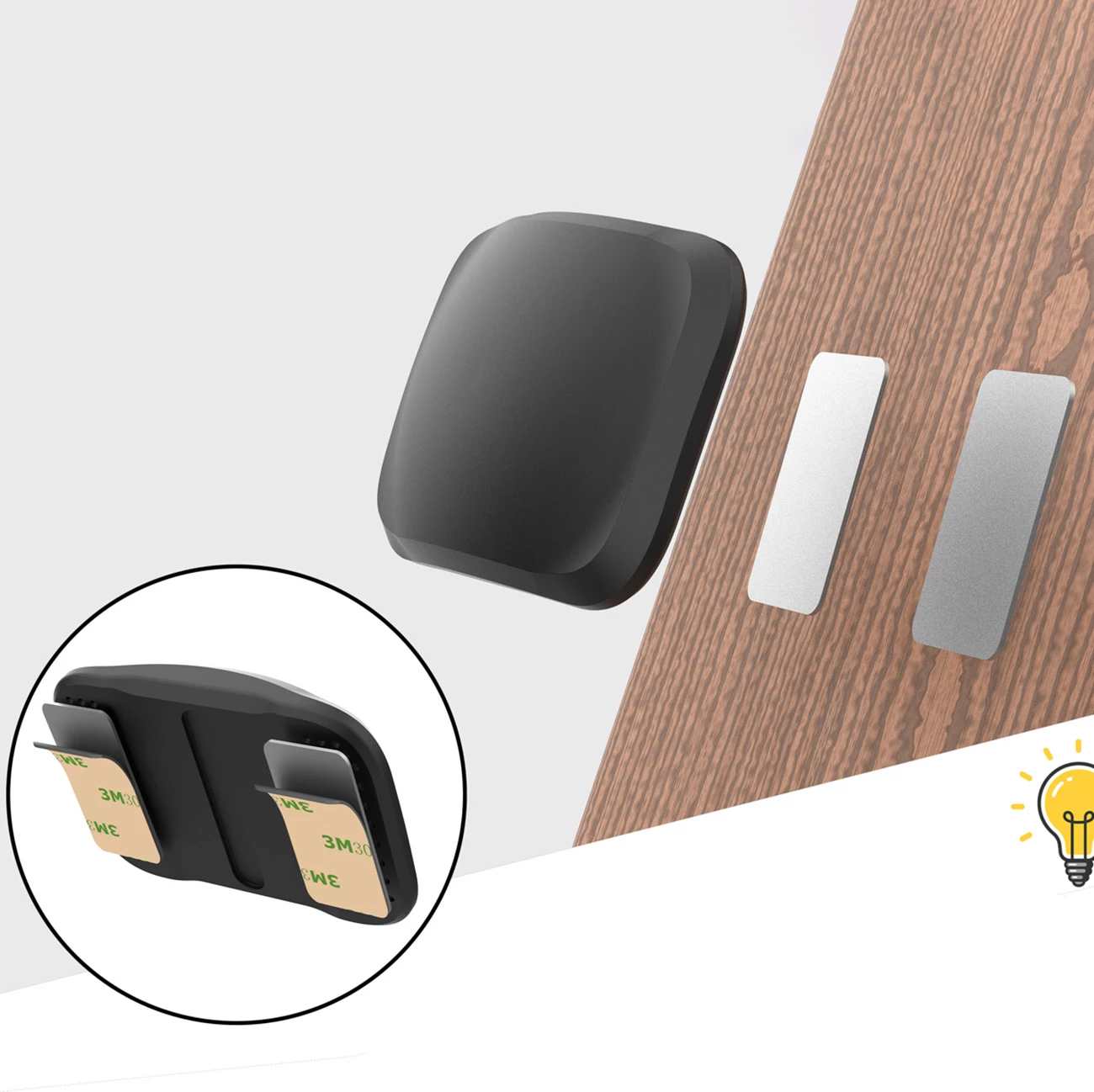 Mbështjellës magnetik për AirTag, Hurtel EA-78-01, montim me magnet në sipërfaqe metalike, 5×3.5×1.7 cm, i zi