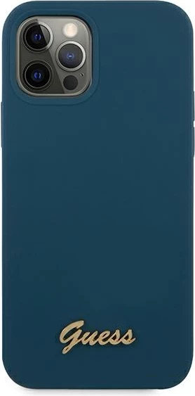 Mbështjellës Guess GUHCP12LLSLMGBL për iPhone 12 Pro Max 6.7", silikon, kaltër