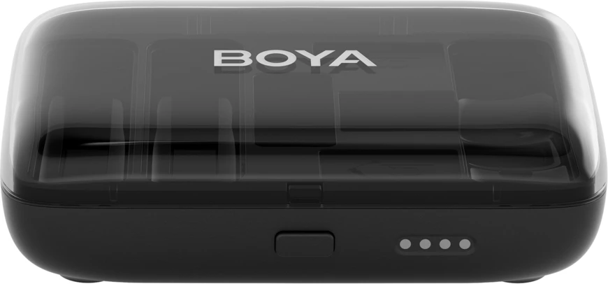 Mikrofon wireless BOYA BOYALINK V2.0 2.4GHz 48kHz/24-bit USB-C/Lightning/3.5mm set 2 transmiter + 1 receiver me kuti karikimi, i zi