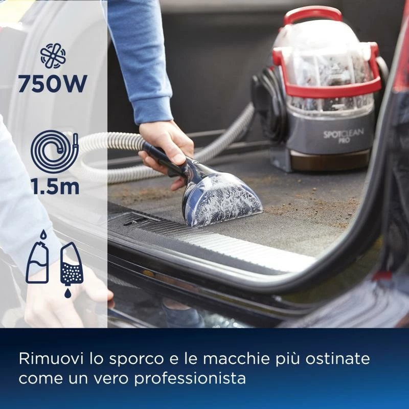 Fshesë me korrent portative Bissell SpotClean Pro 1558N 1000W zorrë 1.5 m depozita të mëdha klasa A zezë/kuqe