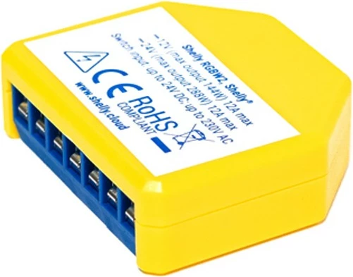 Pajisje RGBW Shelly, Wireless, Wi-Fi, e verdhë