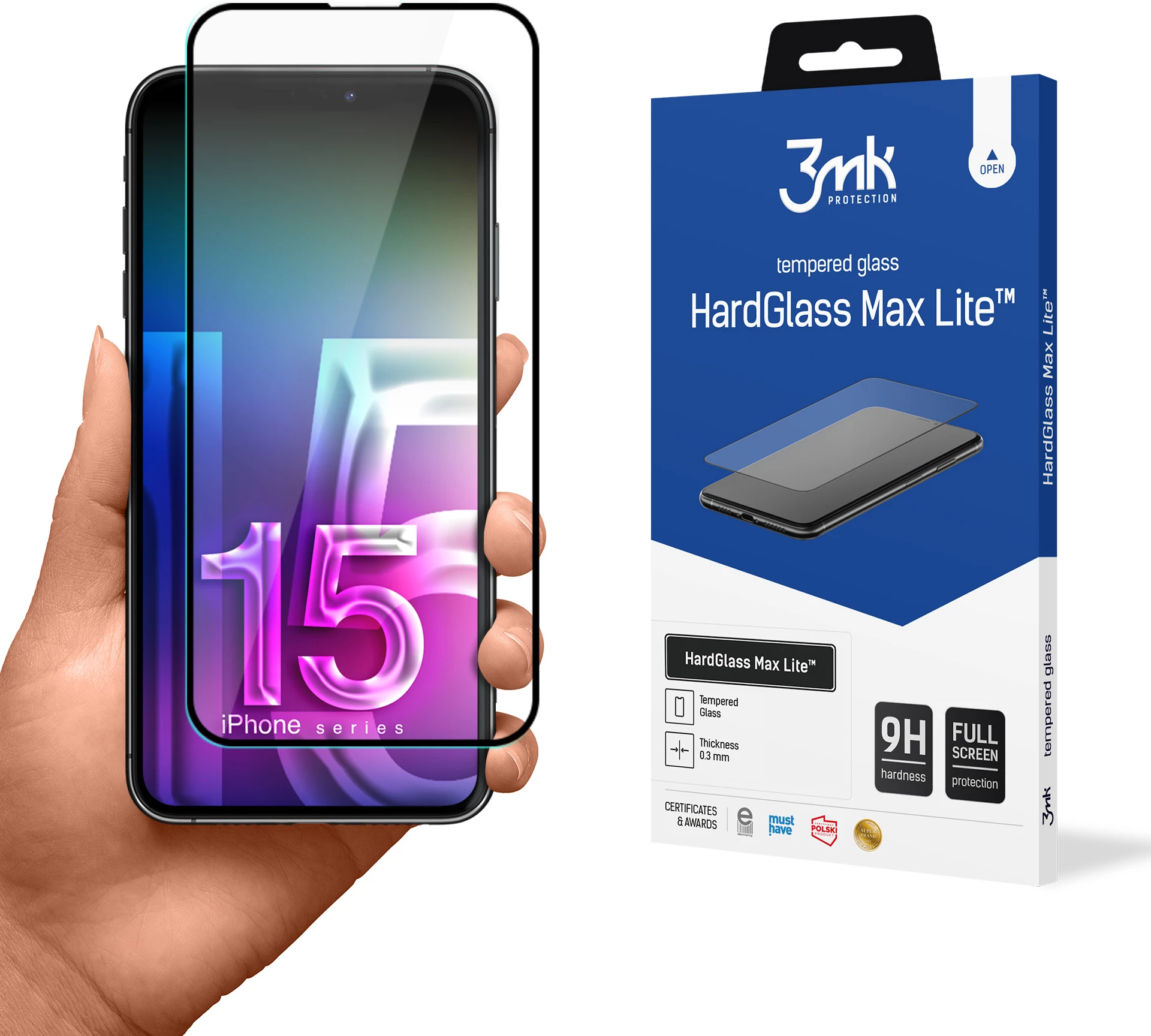 Xham mbrojtës 3mk HardGlass Max Lite për iPhone 15 Pro