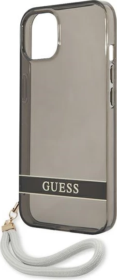 Mbështjellës Guess GUHCP13SHTSGSK për iPhone 13 mini 5.4", hardcase, me rrip, i zi