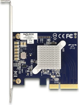 Kartë akseleratori AI DeLOCK 31415, PCIe 3.0, low-profile, Hailo-8, 26 TOPS, blu/inoks