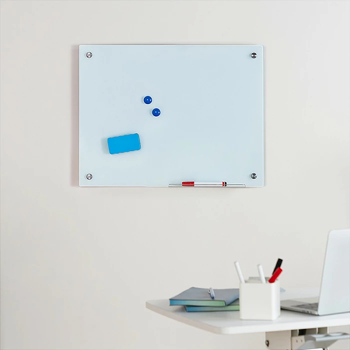 Tabelë Whiteboard LogiLink, qelq, montim në mur, 60x45cm, e bardhë