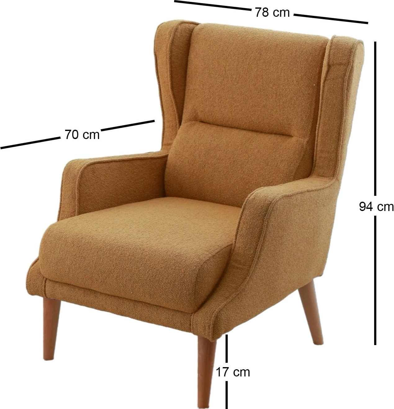 Karrige wing Atelier del Sofa, ngjyrë mustard, Klam