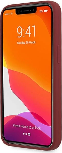 Mbështjellës Mercedes Silicone Line për iPhone 13 mini 5.4\", i kuq, në kuti
