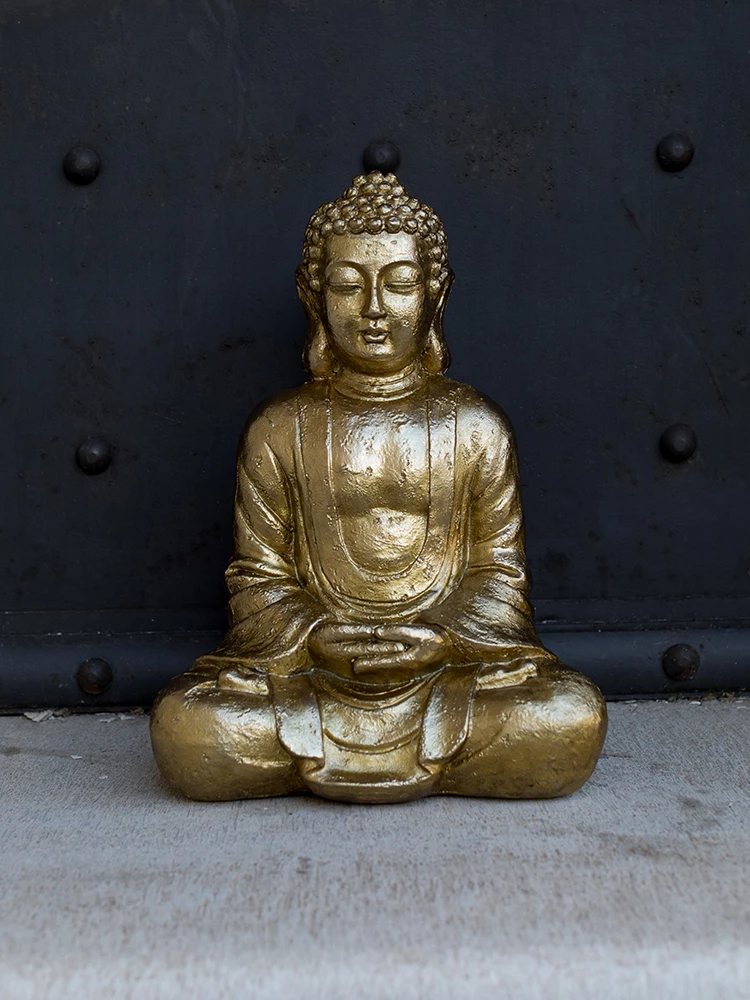 Dekor Buda, polirezine, ngjyrë ari, 25x17x35cm