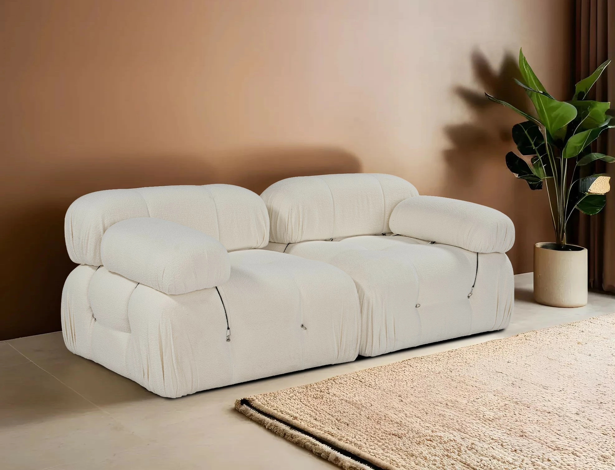 Divan dy ulëshe Atelier del Sofa, Bubble 2 Seater (L1-1R), krem