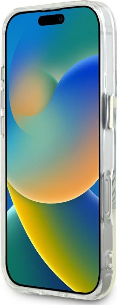 Mbështjellës Guess IML Metal Colored Circle Classic Logo MagSafe për iPhone 16 Pro Max, Bardhë