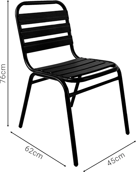 Tavolinë me karrige Sussie-Vergo set prej 3 copash, metal-alumin i zi, D60x70cm
