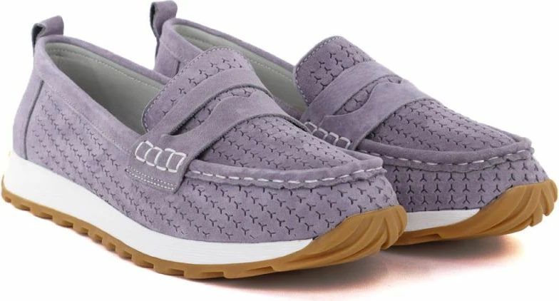 Mokasina femrash Sergio Leone SP009, lëkurë veluri, vjollcë