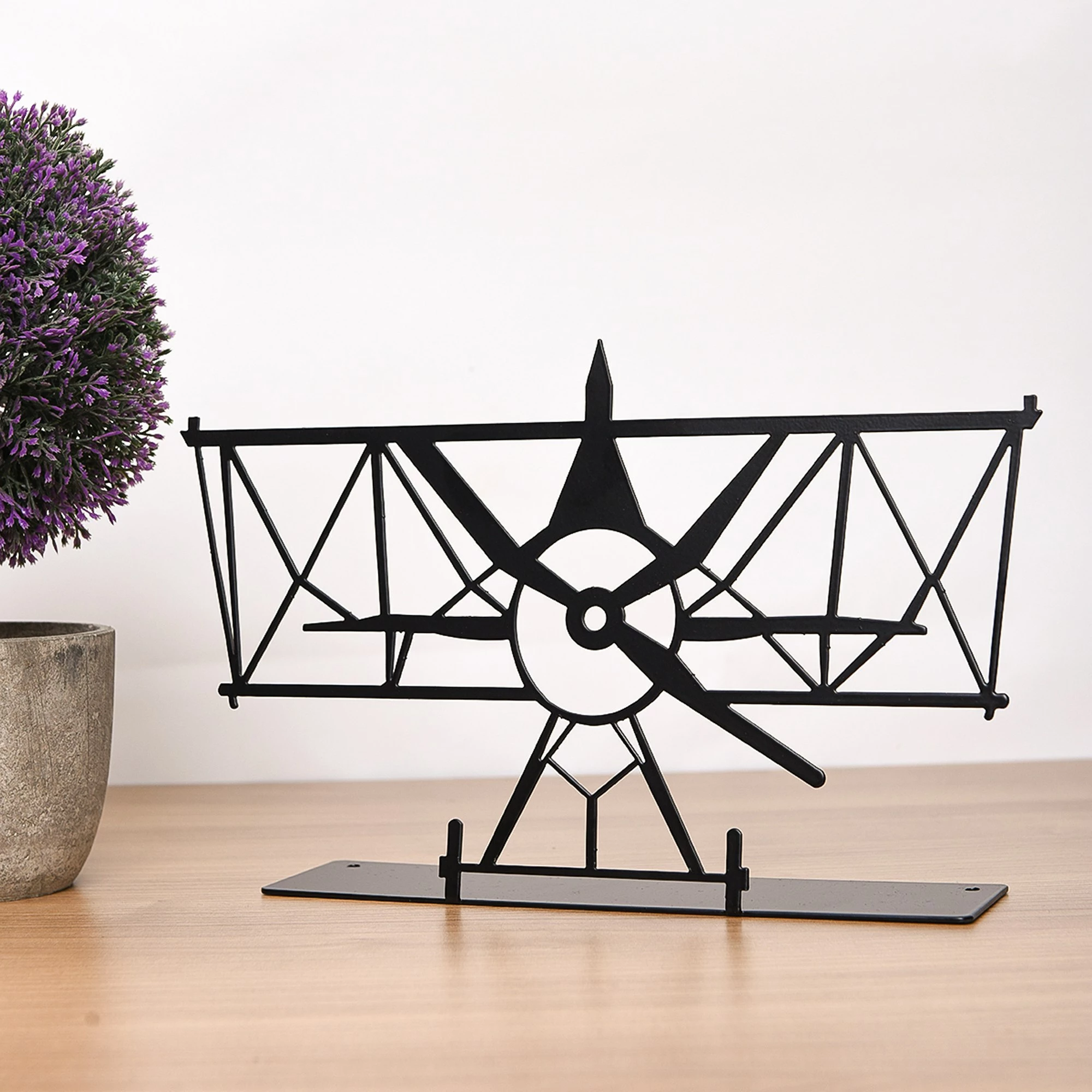 Objekt dekorativ Aberto Design, aeroplan glider, ngjyrë e zezë