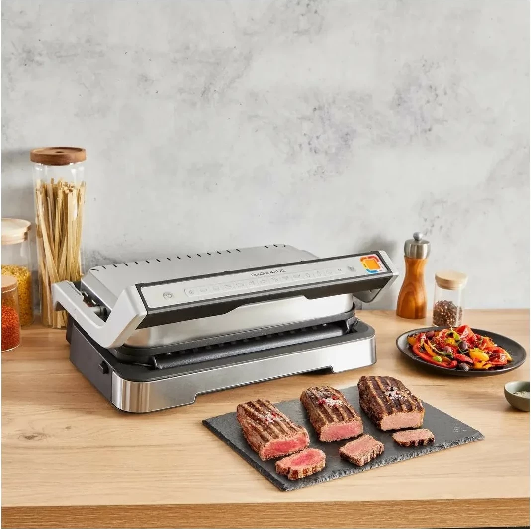 Grill tavoline Tefal Optigrill XL GC784D30, 2200W, inox, argjendtë