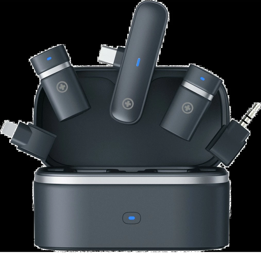 Set mikrofonash wireless Plusonic PS-TDS9, USB Type C/Lightning/3.5mm, WiFi, ngjyrë e zezë