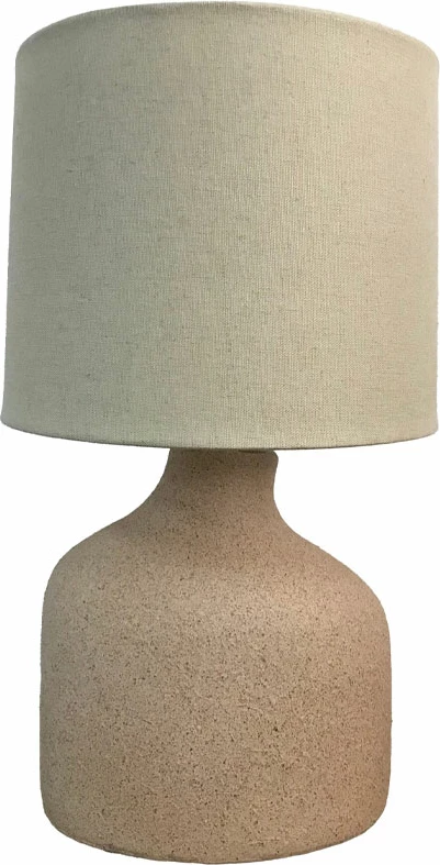 Llambë tavoline Terralume, polirezine, terrakotë e çelët, pëlhurë, jeshile ulliri e çelët, 26x26x42.5cm