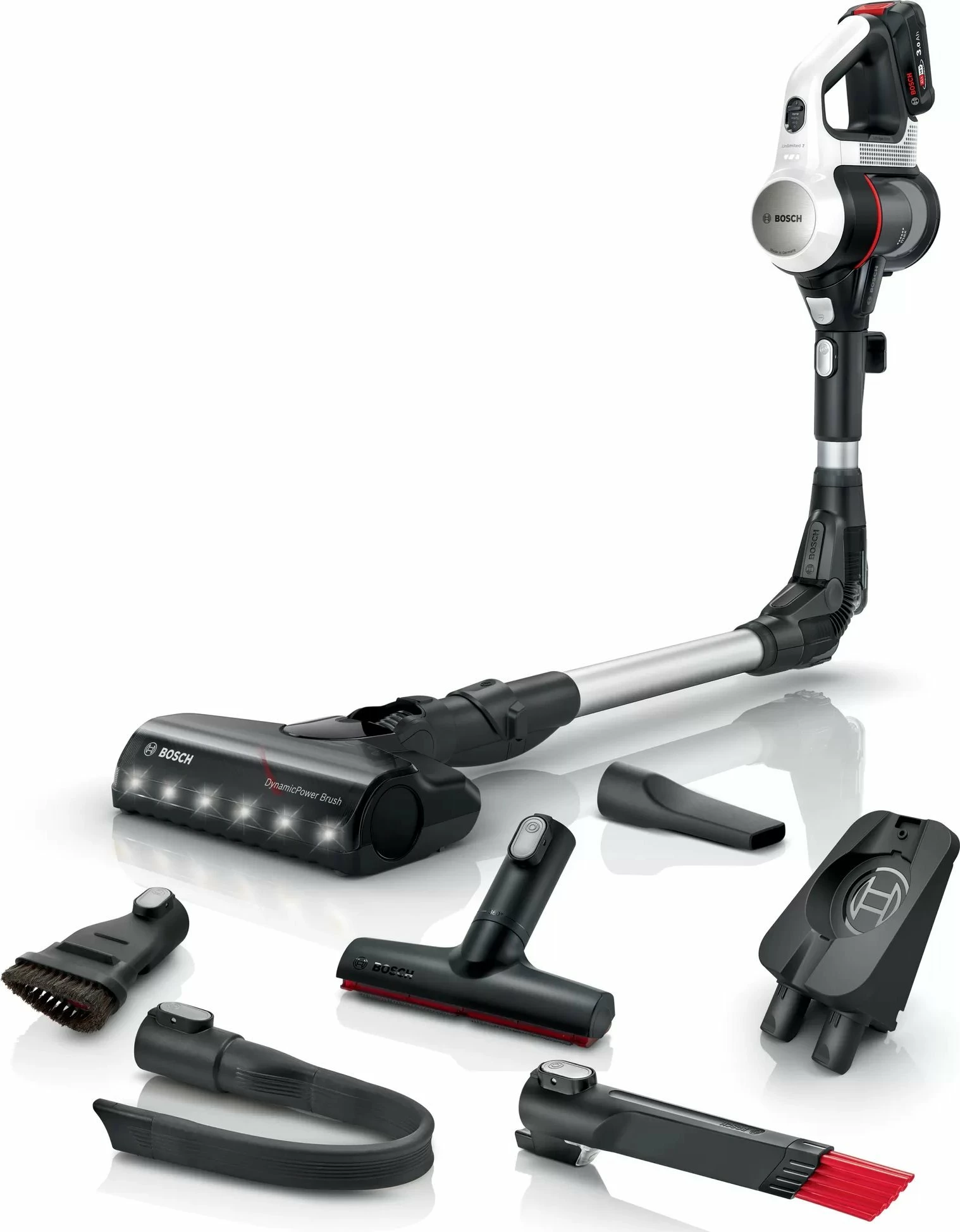 Fshesë me bateri Bosch Unlimited 7 BCS711XXL 18 V, 0.3 L, 40 min, e bardhë, set me aksesorë