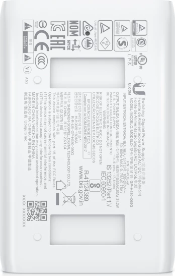 Injektor PoE+ Ubiquiti U-POE+ 48V 30W 802.3at Gigabit, i bardhë
