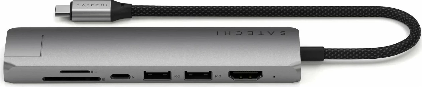 Adapter Satechi 7w1 ST-P7S, USB-C, HDMI 4K, Ethernet, ngjyrë gri