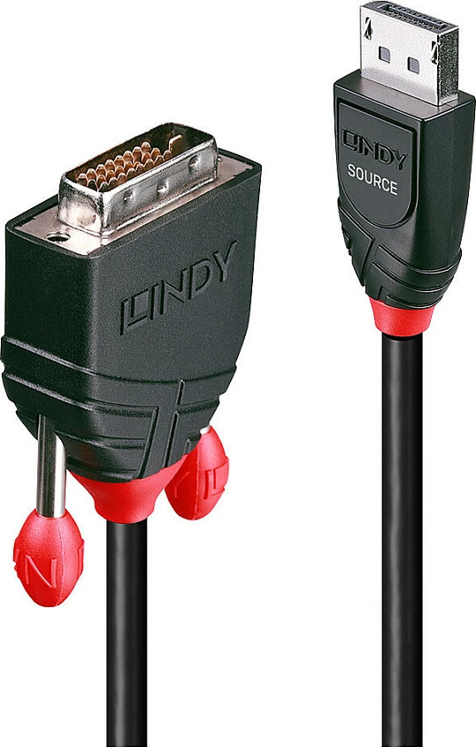 Kabllo DisplayPort në DVI-D LINDY, 2 m, 1920x1200@60Hz, e zezë