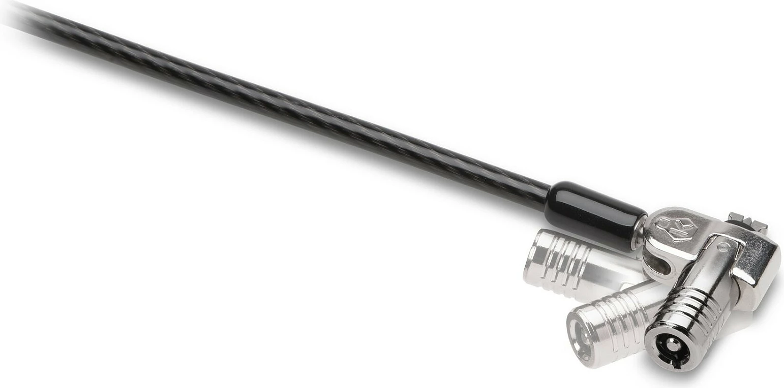 Kabllo sigurie Kensington NanoSaver Dual Head, me çelës, 1.8m, e zezë/çelik inox