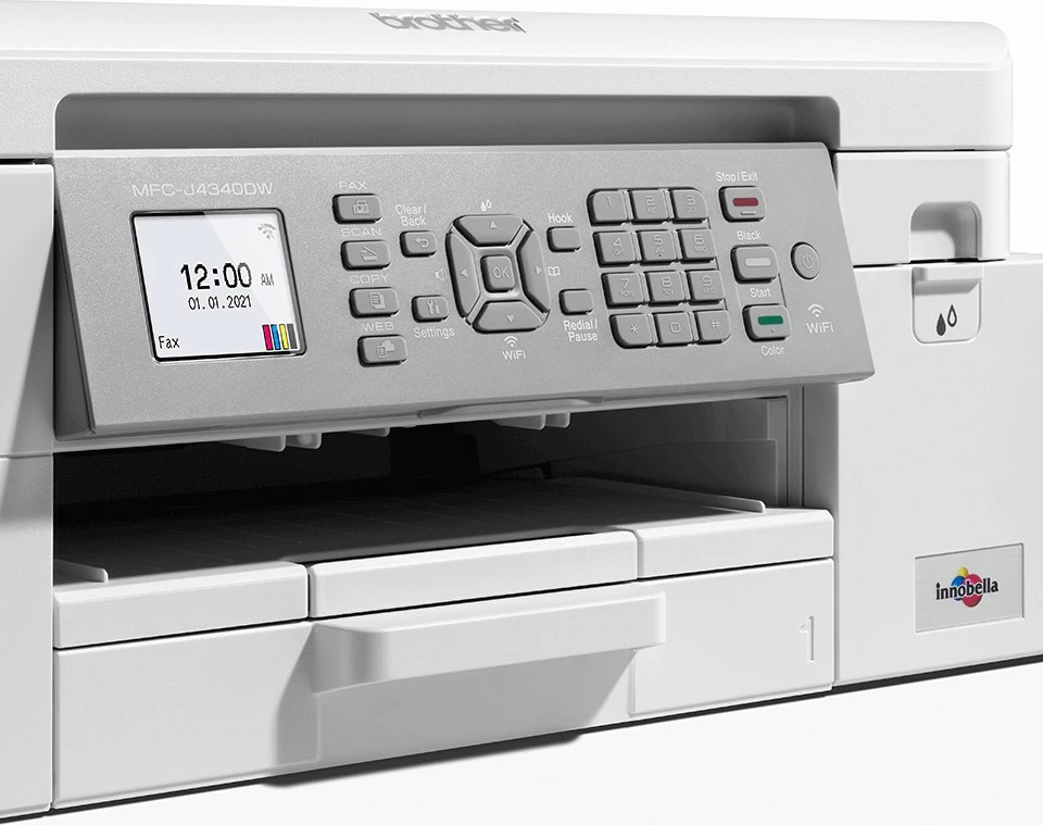 Printer Brother MFC-J4340DWERE1, Inkjet, Printim me ngjyra, 1200 x 4800 DPI, A4, Printim direkt, Bardhë