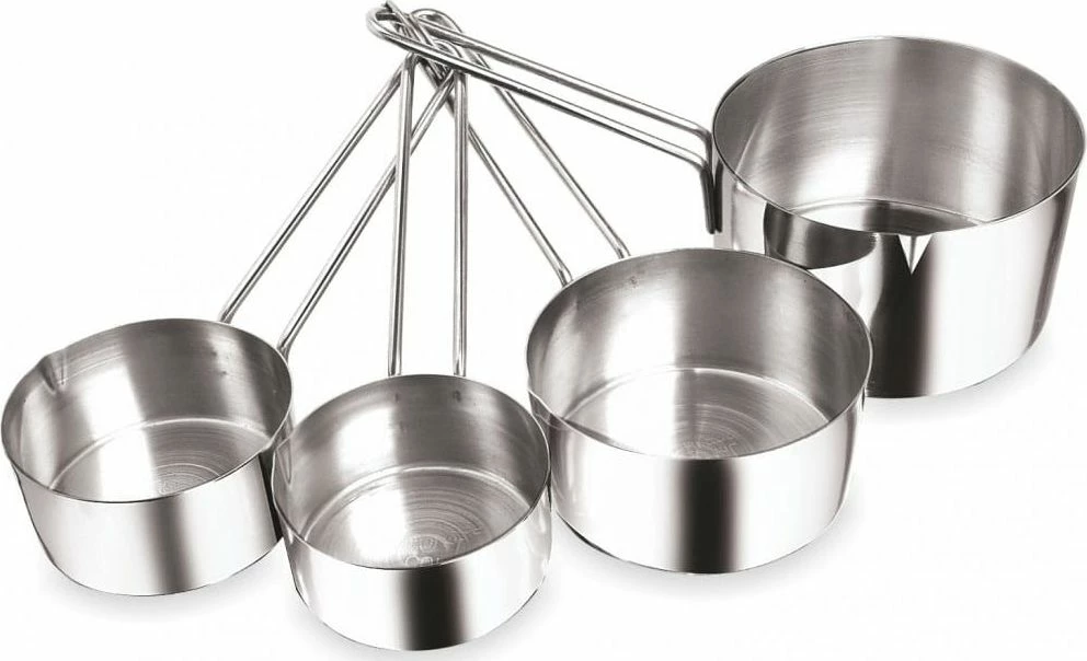 Set masa matëse kuzhine KingHoff KH-1494, inox 4 copë (250/125/80/60 ml), argjendtë