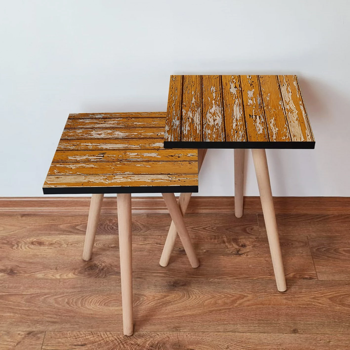 Set tavolinash ndihmëse, dy copë, ngjyrë deve, Skye Decor, 2Shp343